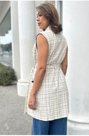 Colete Xadrez Com Maxi Gola e Faixa Lanca Perfume 3